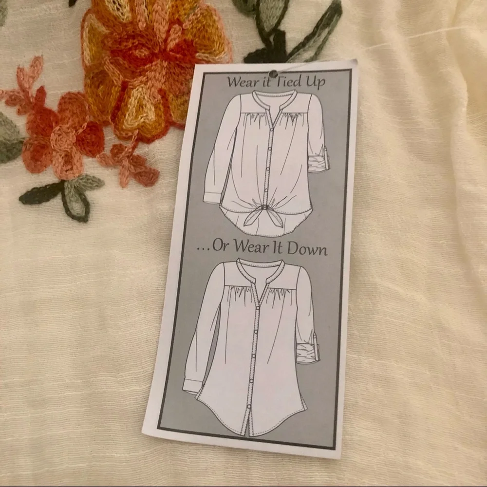 NWT Anthropologie Boho Style Embroidery Sheer Top - Picture 7 of 10